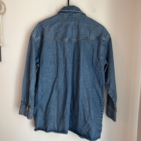 Levi's Men Unisex Classic Blue Button-Up Shirt western denim shirt jacket medium - Picture 11 of 11